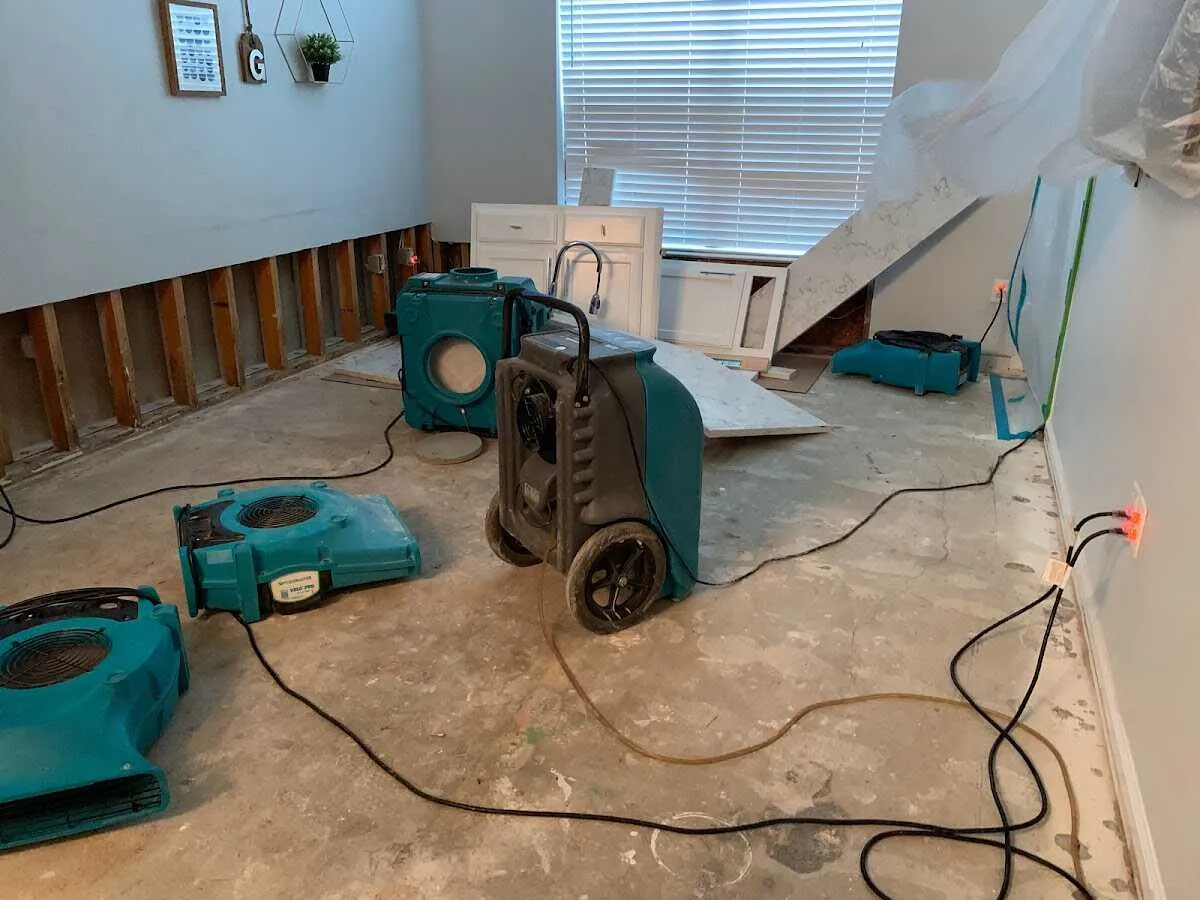 Dehumidifier in flood-cut room for Water Extraction & Removal in West Covina